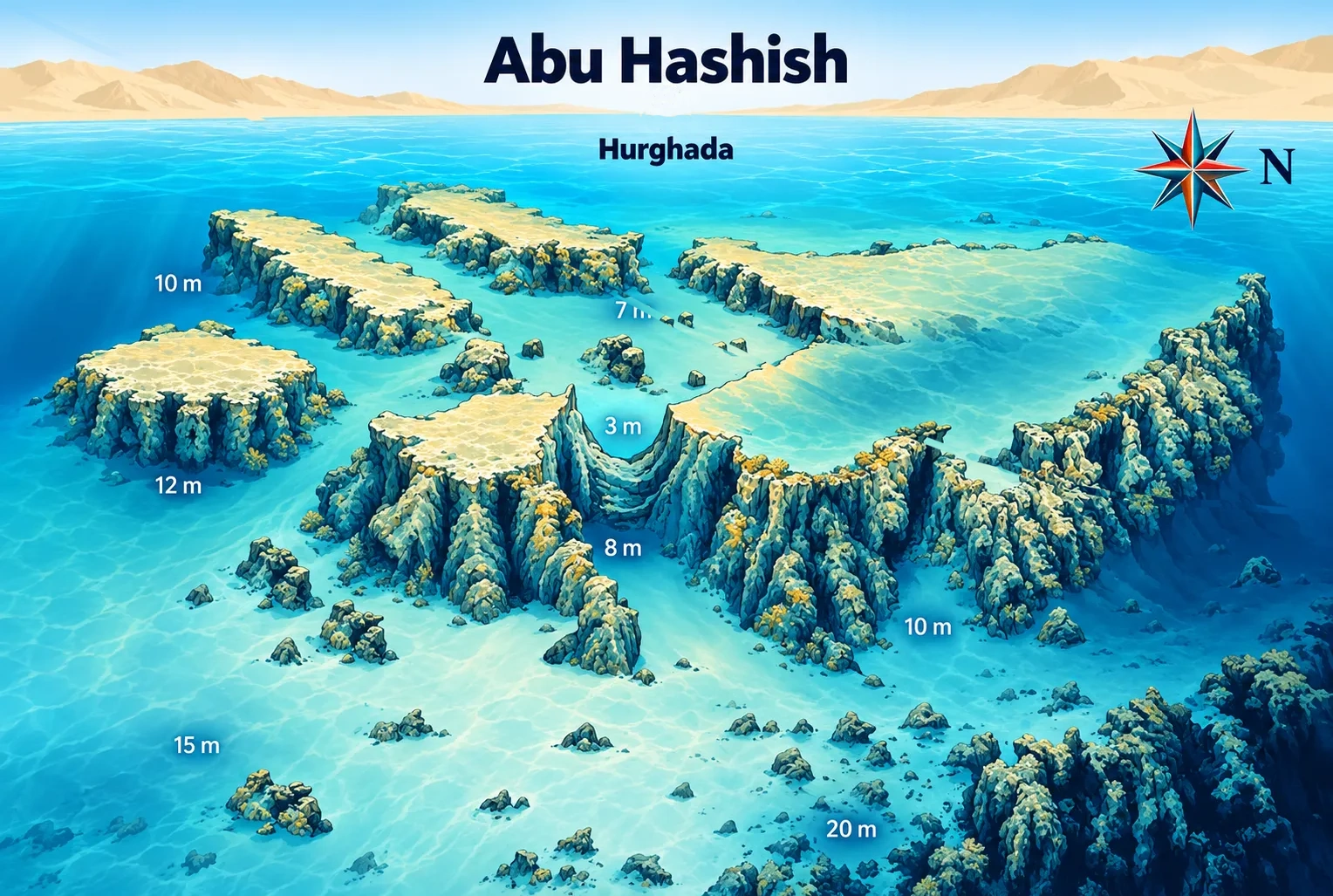 Tauchplatzkarte Turtle Bay / Abu Hashish