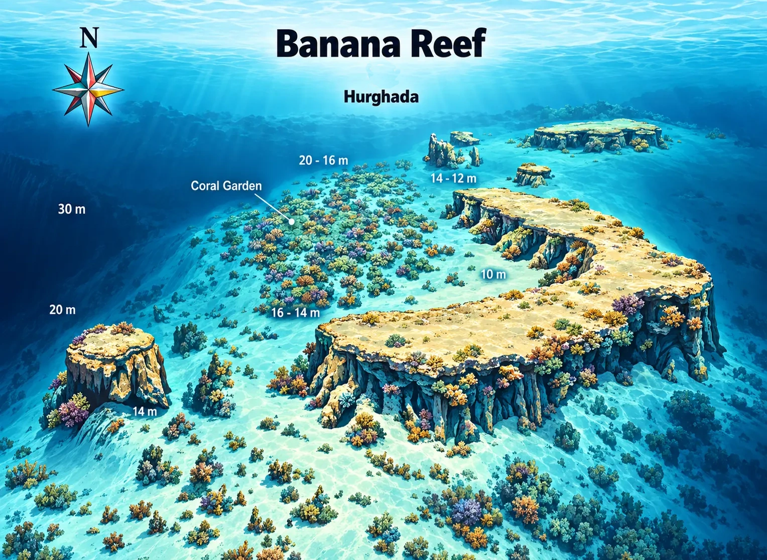 Tauchplatzkarte Banana Reef