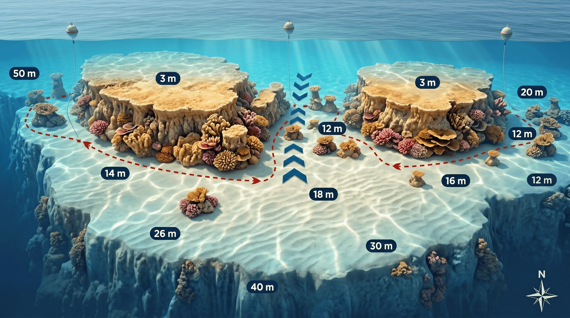 Tauchplatzkarte Carless Reef