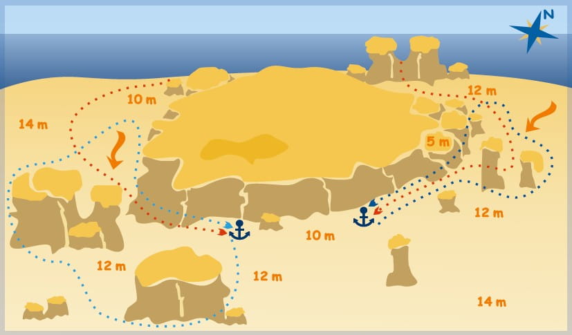 Tauchplatzkarte Gota Abu Ramada