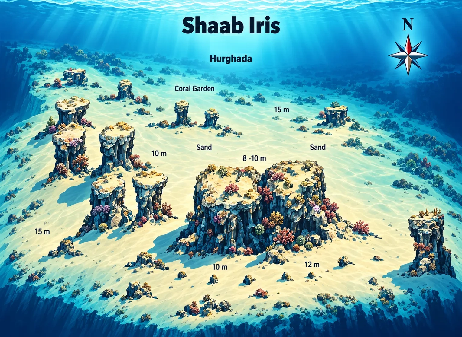 Tauchplatzkarte Shaab Iris