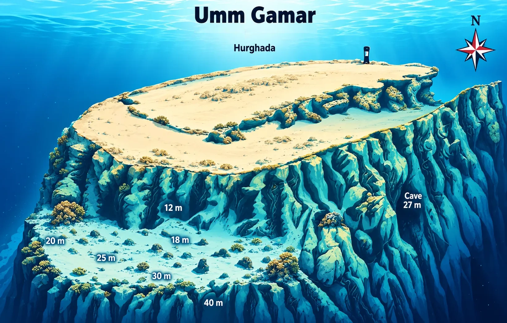 Tauchplatzkarte Umm Gamar