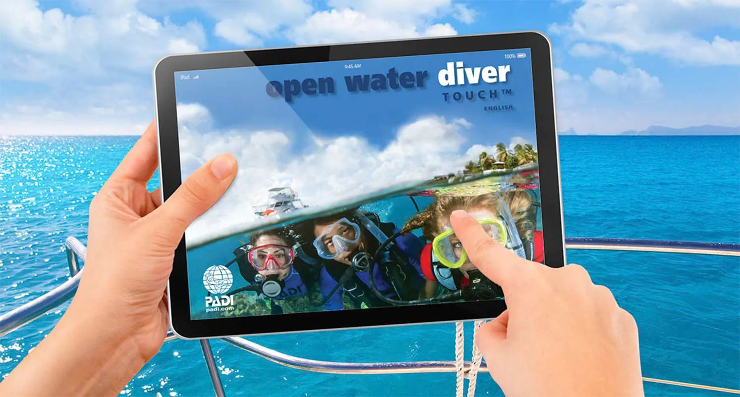 PADI Open Water Diver eLearning auf dem Tablet